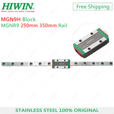 Free Shipping MGN9 HIWIN Stainless Steel 9mm linear rail 250mm 350mm with MGN9H slide block Carriage for 3D Printer ► Photo 1/5