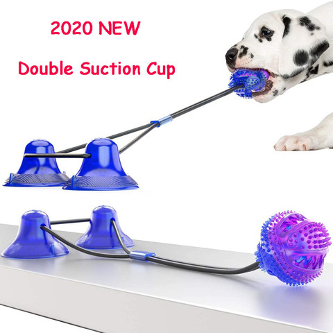 Dog Molar Bite Toy Multifunction Pet Chew Toys Upgraded Double Suction Cup Dog Pull Ball for Dogs Cleaning Tooth Food Dispenser ► Photo 1/6