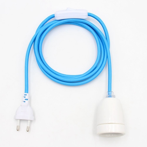 Ceramic Lamp Holder E27 Bulb Light Socket With European Plug Power Cords Line Switch For DIY Hanging Light Cord ► Photo 1/6