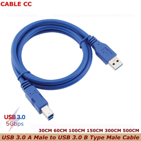 High-speed USB 3.0 A male AM to USB 3.0 B male BM extension printer cable 0.3m 0.6m 1m 1.5m 1.8m 3m 5m 1ft 2ft 3ft 5ft 6ft 10ft ► Photo 1/4