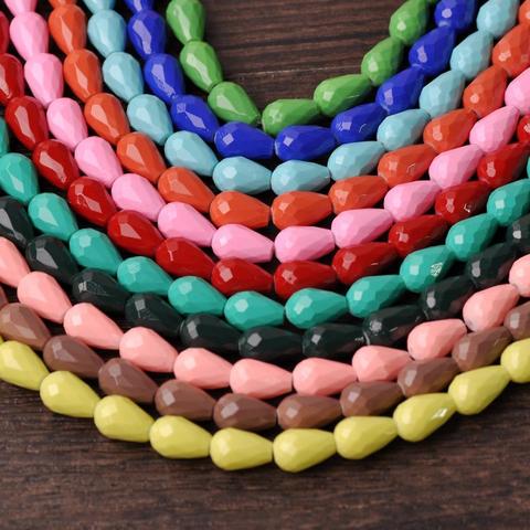 Coated Color Teardrop Pear Shape Faceted Glass 8x6mm 12x8mm 15x10mm Loose Beads Wholesale for Jewelry Making DIY Crafts ► Photo 1/5