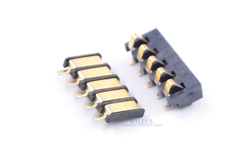 5pcs Spring Compression Contact 2.5 mm Pitch 5 Pin Female Male Connector Surface Mount Battery Connectors Reflow Solder PCB ► Photo 1/5