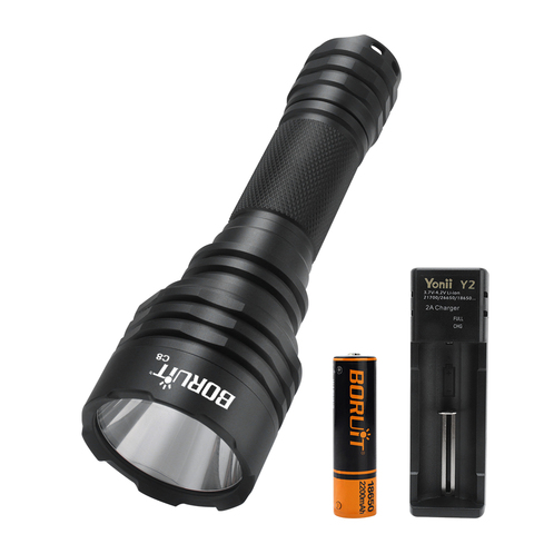 BORUiT C8 Wainlight NM1 LED Flashlight 1000M Lighting Distance Torch Spotlight by 18650 Battery for Camping Hunting ► Photo 1/6