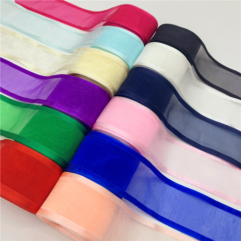 20mm 25mm 38mm 5yards Satin Edge Ribbon Organza Ribbon For Bow Wedding Christmas Decoration Handmade DIY Wrapping Crafts ► Photo 1/6