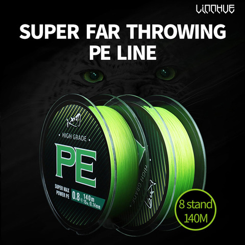 LINNHUE Braid WX8 Fishing Line 140M 8 Stands Multifulament PE Line 15 18 20 22 28 40 50 60 70LB Wire Carp Fishing Line Smooth ► Photo 1/6