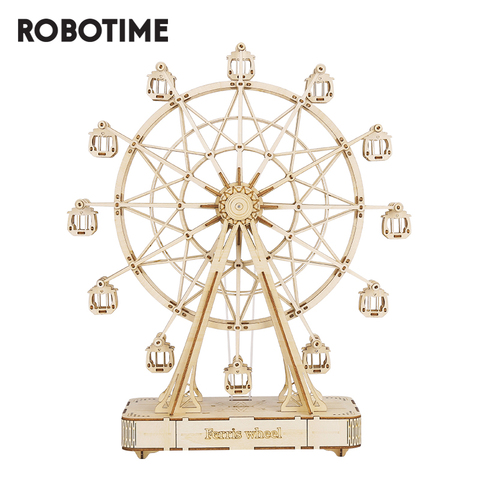 Robotime DIY Wooden Rotatable Ferris Wheel Model with Playing Music Toys for children birthday TGN01 ► Photo 1/5