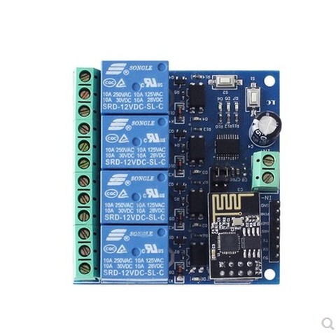 1pcs 5v/12V ESP8266 ESP-01 4 Channel WiFi Relay Module For IOT Smart Home Phone APP Controller Onboard ESP01 ► Photo 1/4