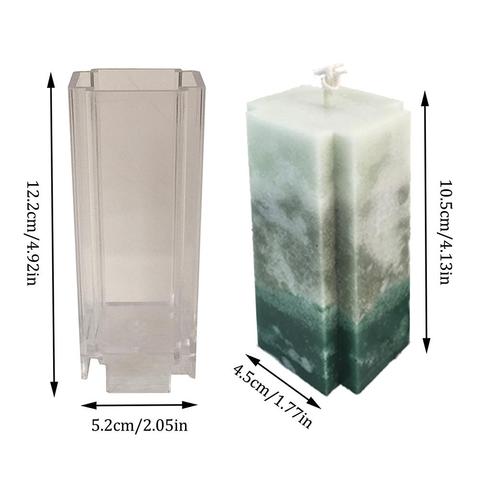 1pc Cube Shape Candle Mold DIY Gypsum Plaster Crafts Mould Square Silicone Soap Candle Plastic Molds 5.2x12cm ► Photo 1/6