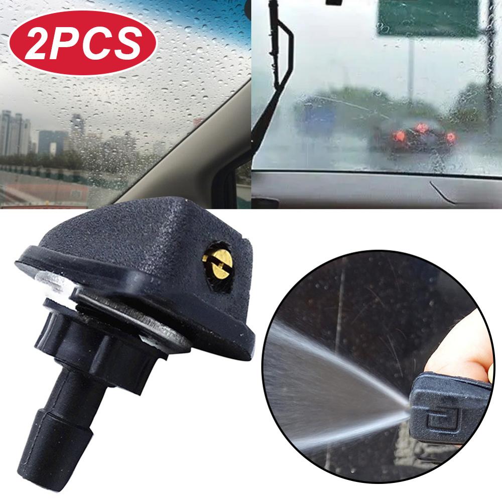 2pcs Universal Black Car Windshield Washer Wiper Spray Nozzle Car Accessories 