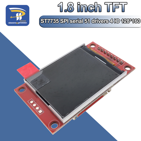 1.8 inch TFT LCD Module LCD Screen Module ST7735 SPI serial 51 drivers 4 IO driver TFT Resolution 128*160 For Arduino ► Photo 1/6