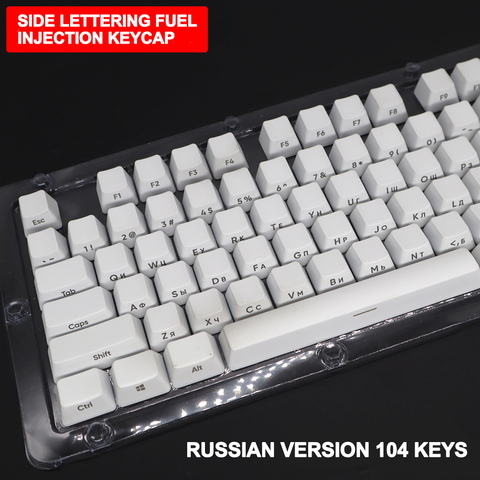 Mechanical Keyboard Keycaps OEM Profile Russian Layout Side Carving ABS Transparent 104 Keys For GK61 Anne Pro 2 ► Photo 1/1