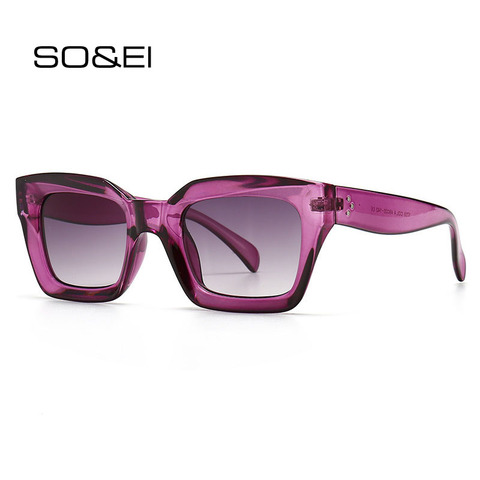 SO&EI Fashion Cat Eye Sunglasses Women Brand Designer Retro Square Blue Purple Eyewear Female Nails Sun Glasses Shades UV400 Men ► Photo 1/6