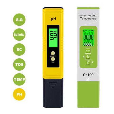 Yieryi 5 In 1 TDS/EC/ Salinity/S.G./Temperature Meter Portable Pen Type PH Meter Aquarium Swimming Pool Water Quality Tester ► Photo 1/6