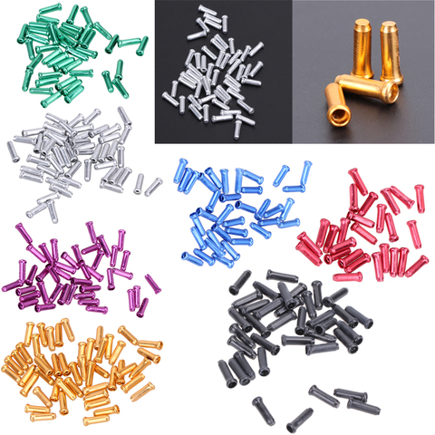 50pcs Aluminum Alloy Bike Bicycle Brake Cable Tips Crimps Bicycles Derailleur Shift End Caps core Inner Wire Ferrules 11*4*4mm ► Photo 1/6