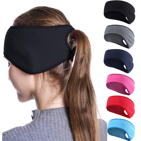 Women Men Winter Ponytail Headband Fleece Ear Cover Keep Warmer Outdoor Sports Running Fashion Yoga Motorcycling Sweatband ► Photo 1/6