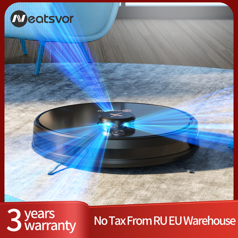 NEATSVOR X600 Pro Robot Vacuum Cleaner  6000PA Poweful Suction 5200mA Auto Charge vacuum Laser Navigation Draw Cleaning Area ► Photo 1/6