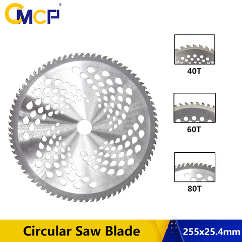 1pc 255mm 40T/60T/80T Brush Cutter Blade Lawn Mower Cutter Replacement Circular Saw Blade For Cutting Grass,Tree Trimmer Blade ► Photo 1/6