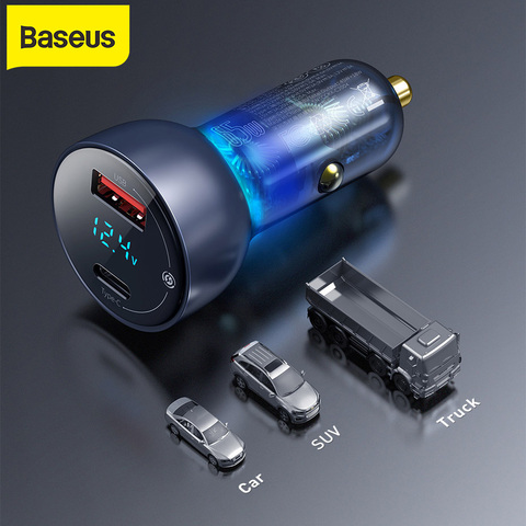 Baseus 65W QC+PPS Dual Quick Charger Type C Fast Charging Car Charger For Mobile Phone Tablet Laptop Charge Auto Charger Adapter ► Photo 1/6