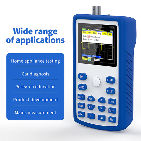 FNIRSI-1C15 2.4 Inch Screen Digital Oscilloscope 500MS/S Sampling Rate with 110MHz Bandwidth 1KHz/3.3V Calibration Square Wave ► Photo 1/6