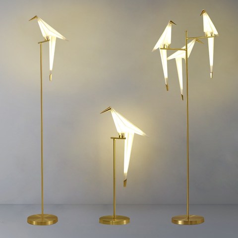 Nordic Bird Floor Lamp Creative Acrylic Thousand Paper Cranes Floor Lamps For Living Room Bedroom Home Decor Gold Standing Lamp ► Photo 1/6