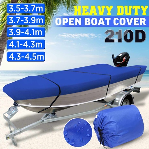 3.5-4.5m Heavy Duty Open Boat Cover Ski Fishing Waterproof Anti UV Dustproof 210D Marine Trailerable V-Hull Protective Canvas ► Photo 1/6