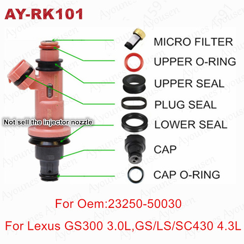 6sets wholesale for 23209-20020, 232090A010, FJ10303, FJ10542 fuel injector repair kit /servince kit for lexus RX300  (AY-RK101) ► Photo 1/1