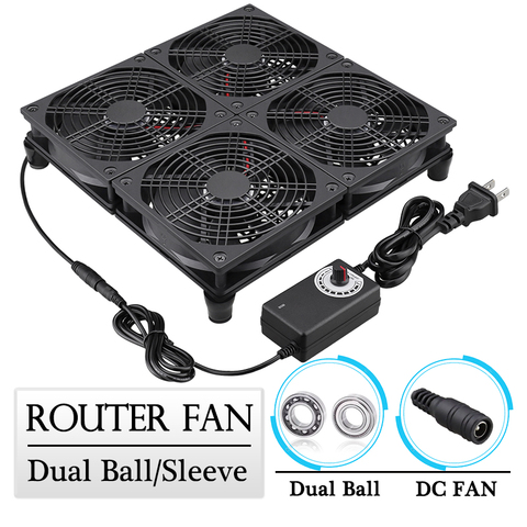 Gdstime 120mm TV Box Router Fan 12CM DIY 4 Fan Universal Notebook Base Large Air Volume Radiator Adjustable Speed Cooling Fan ► Photo 1/6