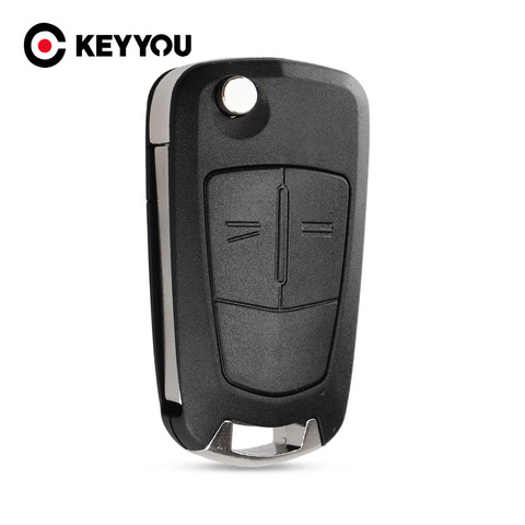 KEYYOU 10X 2 Buttons Flip Remote Folding Car Key Cover Fob Case Shell Styling Case For Vauxhall Opel Corsa Astra Vectra Signum ► Photo 1/6