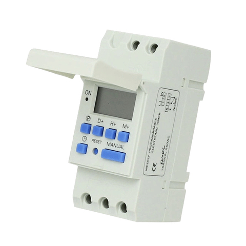 Free shipping CE DIN RAIL DIGITAL 16 sets PROGRAMMABLE TIMER SWITCH AC 220V / 110V ,DC 12V  16A 25A GOOD temporizador Din Rail ► Photo 1/5