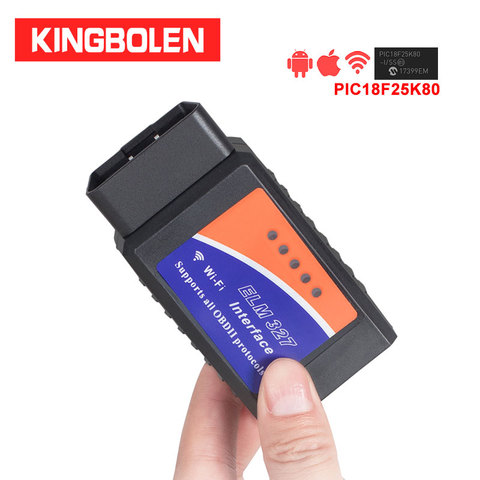 ELM327 WiFi V1.5 Chip PIC18F25K80 Wireless Diagnostic Tool ELM 327 For IPhone/Android ELM327 V1.5 OBD/OBDII Scanner ► Photo 1/6