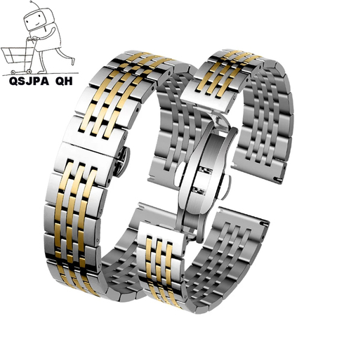 Stainless Steel Metal Watchband 12mm 24mm 16mm 18mm 20mm 22mm Black Silver Rose Gold For TISSOT Watch band 1853 T41 T17 Bracelet ► Photo 1/6