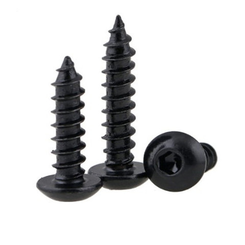 5-20Pcs steel with black Hexagon Socket Button Head Self-tapping Screws M3 M4 M5 M6 Round Head Hex Screws ► Photo 1/2