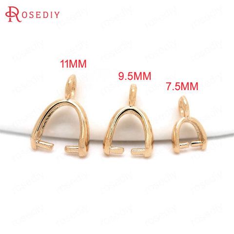 20PCS Full Height 7.5MM 9.5MM 11MM 16MM 24K Gold Color Brass Charms Connector High Quality Diy Jewelry Findings Accessories ► Photo 1/6
