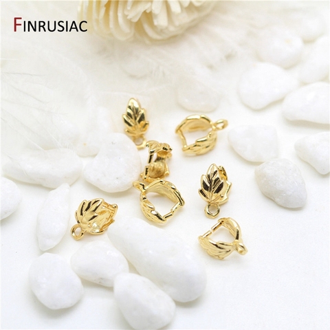 14k real gold plated leaf shape clip pinch bail for pendant making DIY Jewelry Findings ► Photo 1/4