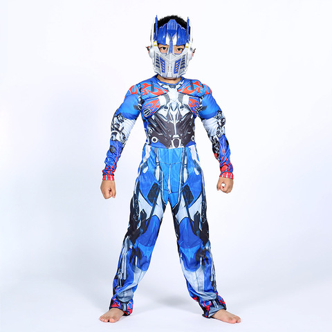 Optimus Prime Bumble Muscle Jumpsuits+ Mask Halloween Costume for Kids Boys Girl The Transformers Movies Carnival Disfraz Mujer ► Photo 1/6