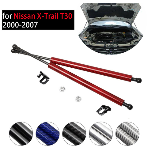 for Nissan X-Trail T30 2000-2007 Front Hood Bonnet Carbon Fiber Modify Gas Struts Shock Damper Lift Support Car-Styling Absorber ► Photo 1/6