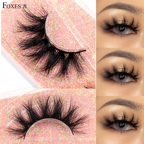 FOXESJI Makeup Eyelashes 3D Mink Lashes Fluffy Soft Wispy Volume Natural long Cross False Eyelashes Eye Lashes Reusable Eyelash ► Photo 1/6