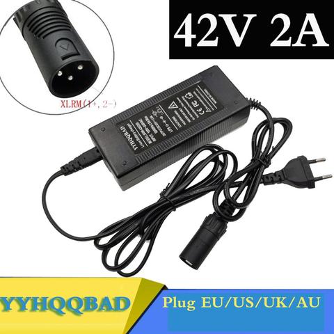 36V Charger 42V 2A electric bike lithium battery charger for 36V lithium battery pack with 3-Pin XLR Socket/connector ► Photo 1/5