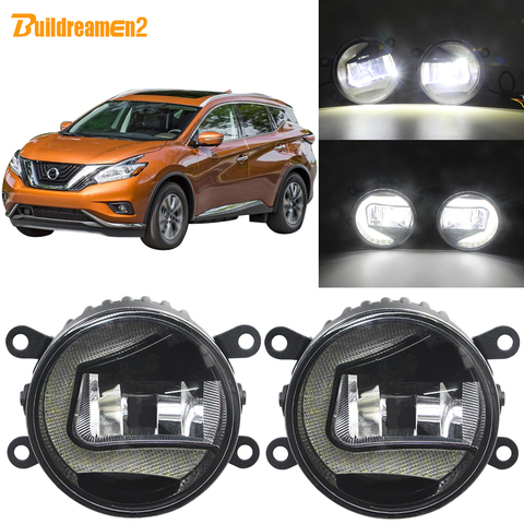 Buildreamen2 2 X Car LED Projector Fog Light + DRL Daytime Running Light White 12V Accessories For Nissan Murano Z51 2007-2014 ► Photo 1/6