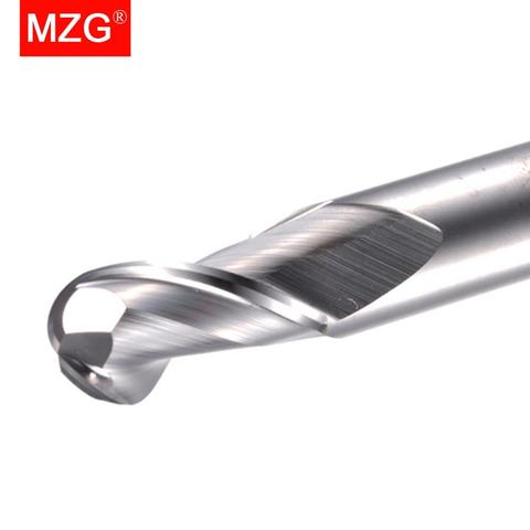 MZG 2 Flute Cutting HRC55 2mm 3mm 4mm Aluminium Copper Machining CNC Tungsten Steel Sprial Bit Milling Cutter Ball Nose End Mill ► Photo 1/6