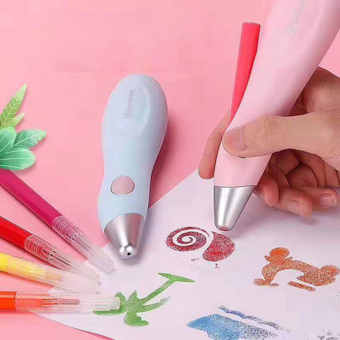 Tenwin 8084 Electric Airbrush Watercolor Pen Set Multi-function Color Inkjet Pen Electric Spray Art Pen 12 Colors Hand-painted ► Photo 1/6