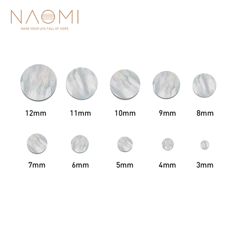 Naomi 10 PCS Guitar Fretboard Dots Fingerboard Markers Inlay Dots White Pearl Shell Dots Diameter Of 3mm-12mm ► Photo 1/1