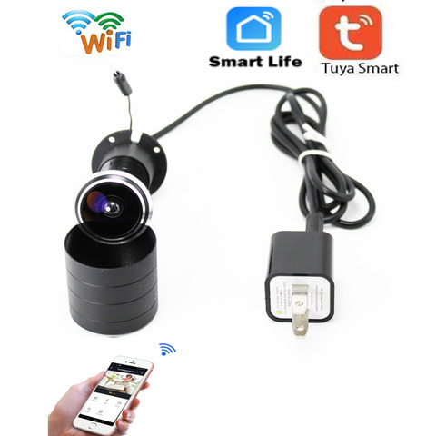 tuya door eye hole security 1080P HD wide-angle fish eye CCTV network mini cat eye door Wifi two-way voice intercom P2P camera ► Photo 1/4