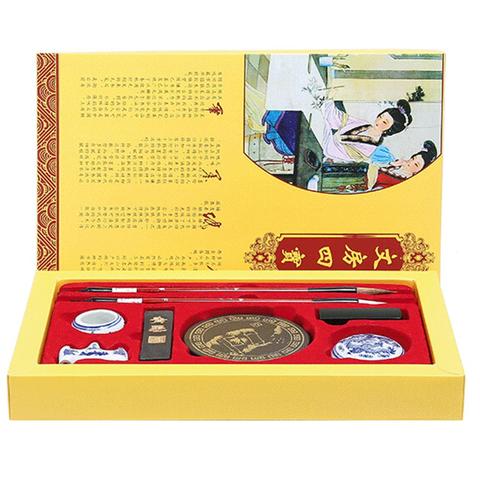 Chinese Calligraphy Writing Brushes Ink Stick Stone Stamp Set Training Tool ► Photo 1/6