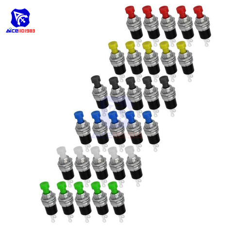 diymore 5PCS/Lot PBS-110 Push Button ON/OFF Mini Momentary Switcher No Self-Lock Switch 6 Color Available ► Photo 1/2