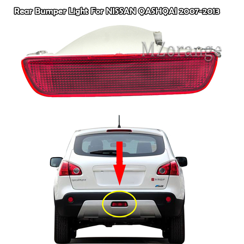 MZORANGE Rear Bumper Light For NISSAN QASHQAI 2007-2013 Rear Brake Stop Light Tail Central Bumper Reflector Fog Lamp Fog Lamp ► Photo 1/6