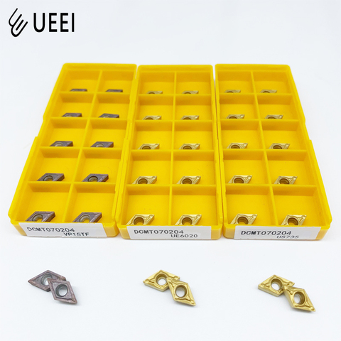 100% original 10 pcs Lathe insert DCMT070204 VP15TF UE6020 US735 High quality and hardness carbide blade For CNC turning ► Photo 1/4