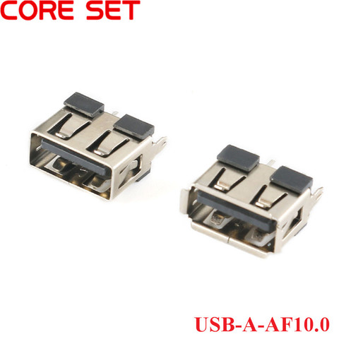 10Pcs/lot USB Connector Type - A AF10.0 Female PCB Mount Socket Connector 4PIN SMT length: 10.0mm USB Connector ► Photo 1/4