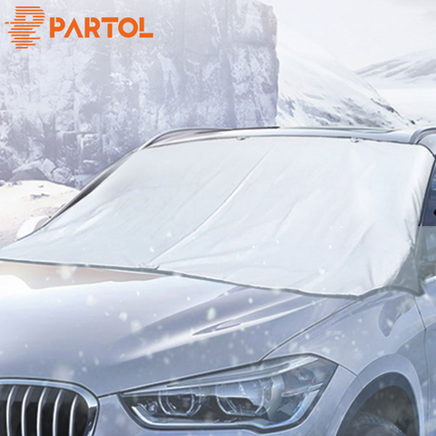 Partol Universal Big Size Automobile Sunshade Cover Snow Ice Shield For Windshield Winter Sun Car Front Window Windscreen Cover ► Photo 1/6