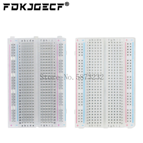 Mini bread board/breadboard 8.5cm x 5.5cm 400 holes Transparent/White DIY Electronic experimental Universal PCB ► Photo 1/3